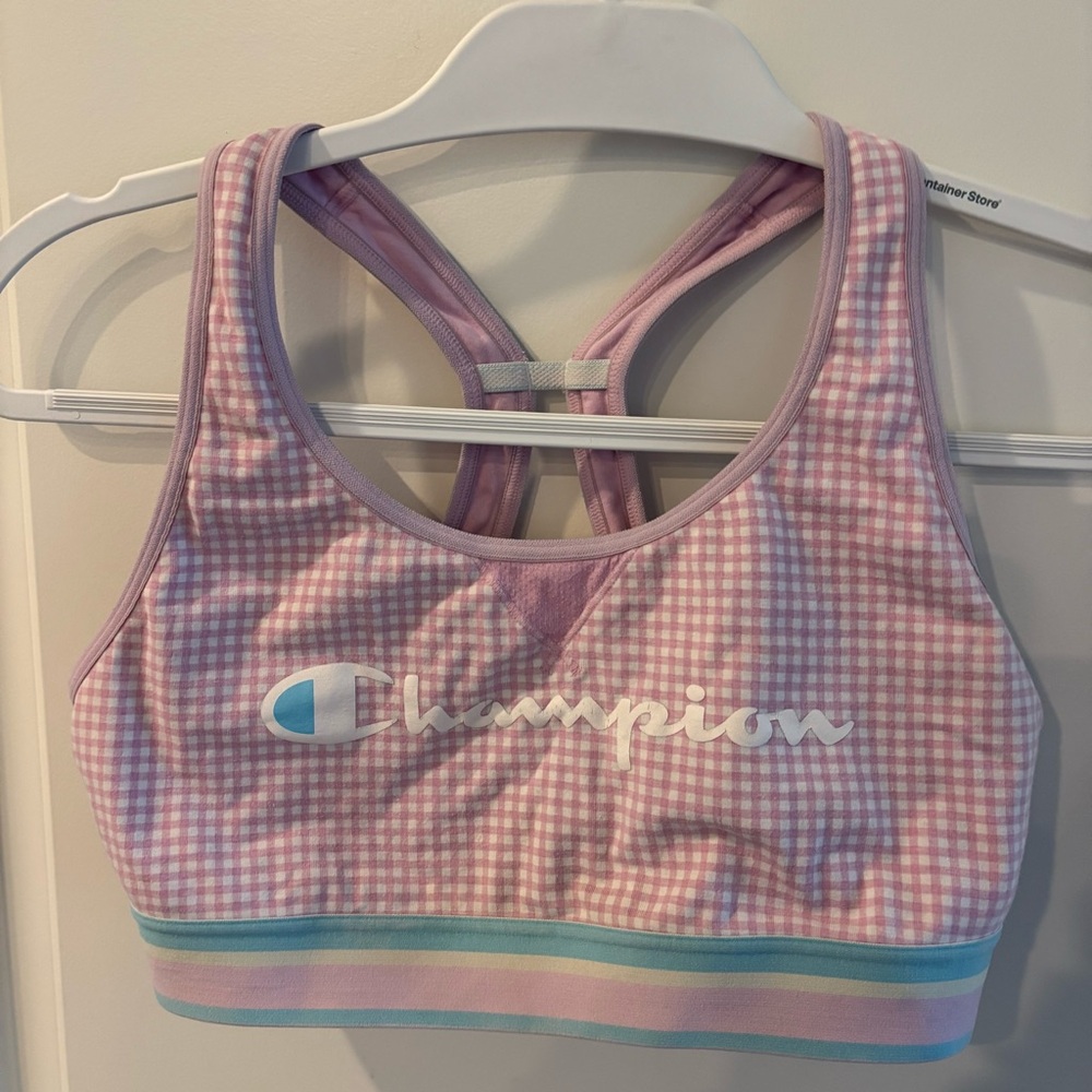 Champion Pink Gingham Sports Bra